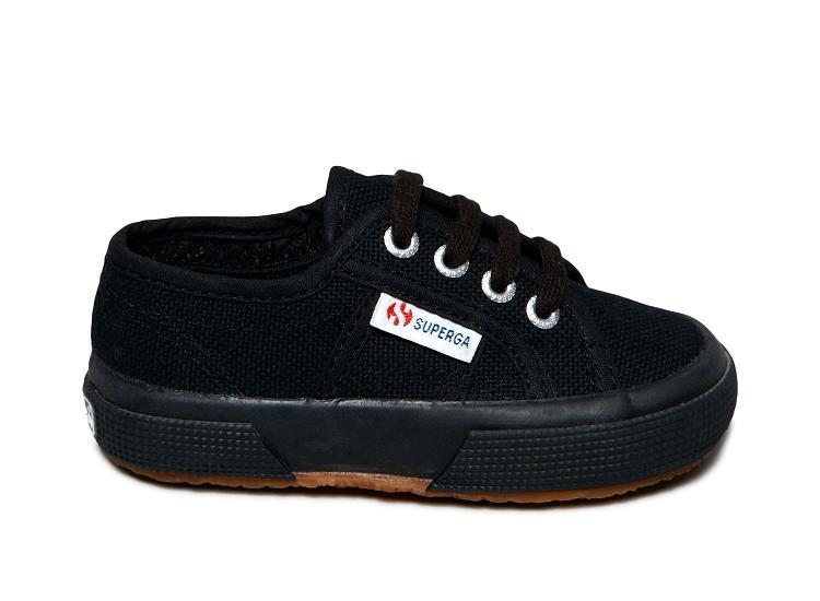 Superga 2750 Jcot Classic Full Black - Kids Superga Shoes